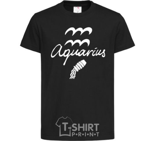 Kids T-shirt Aquarius white black фото