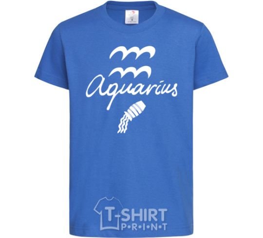 Kids T-shirt Aquarius white royal-blue фото