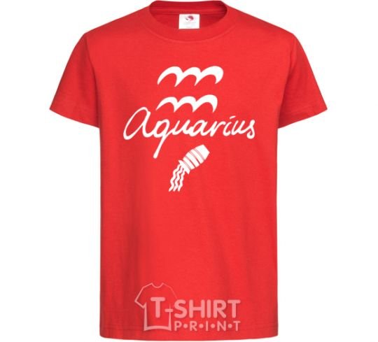 Kids T-shirt Aquarius white red фото