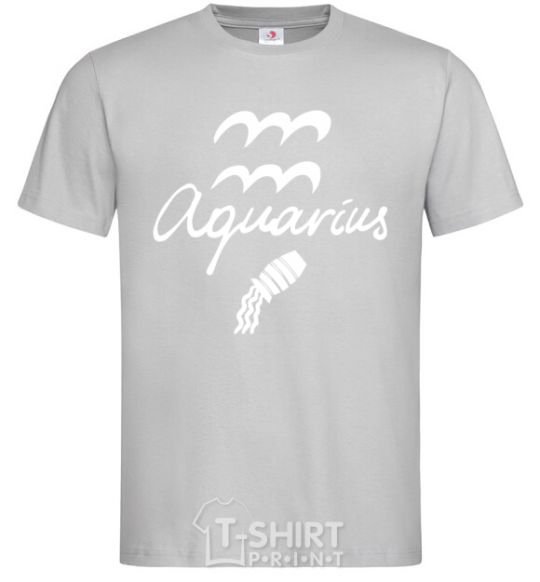 Men's T-Shirt Aquarius white grey фото