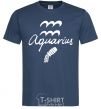 Men's T-Shirt Aquarius white navy-blue фото
