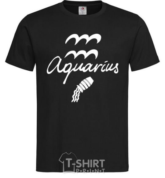 Men's T-Shirt Aquarius white black фото