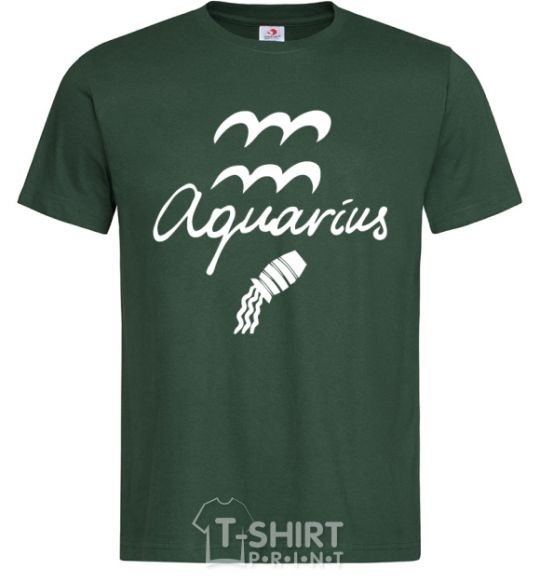 Men's T-Shirt Aquarius white bottle-green фото