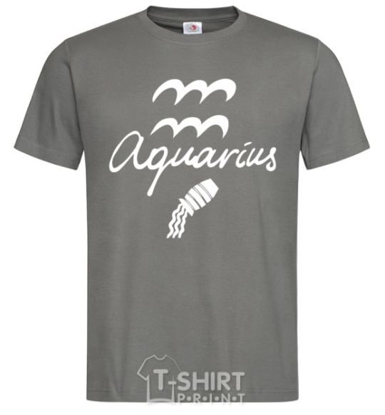 Men's T-Shirt Aquarius white dark-grey фото