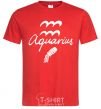 Men's T-Shirt Aquarius white red фото