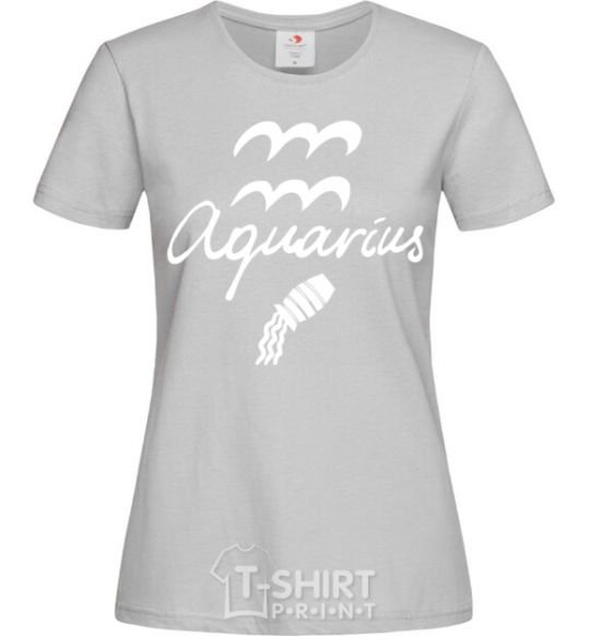 Women's T-shirt Aquarius white grey фото