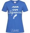 Women's T-shirt Aquarius white royal-blue фото