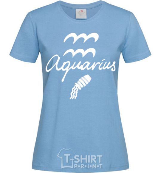 Women's T-shirt Aquarius white sky-blue фото