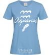 Women's T-shirt Aquarius white sky-blue фото