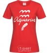Women's T-shirt Aquarius white red фото