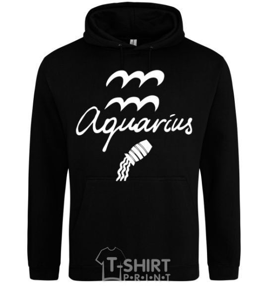 Мужская толстовка (худи) Aquarius white Черный фото