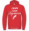 Men`s hoodie Aquarius white bright-red фото