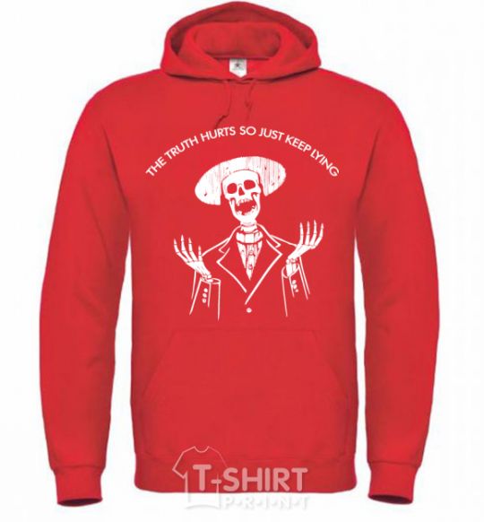 Men`s hoodie The truth hurts so just keep lying bright-red фото