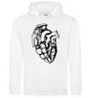 Men`s hoodie Bomb heart White фото