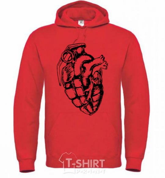 Men`s hoodie Bomb heart bright-red фото