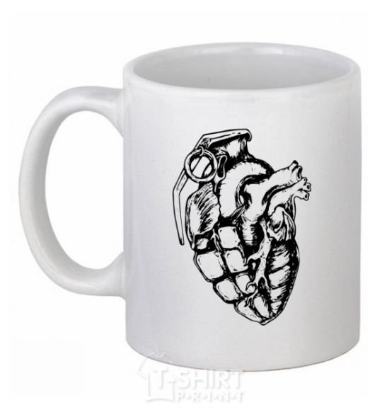 Ceramic mug Bomb heart White фото