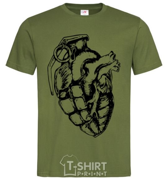Мужская футболка Bomb heart Оливковый фото