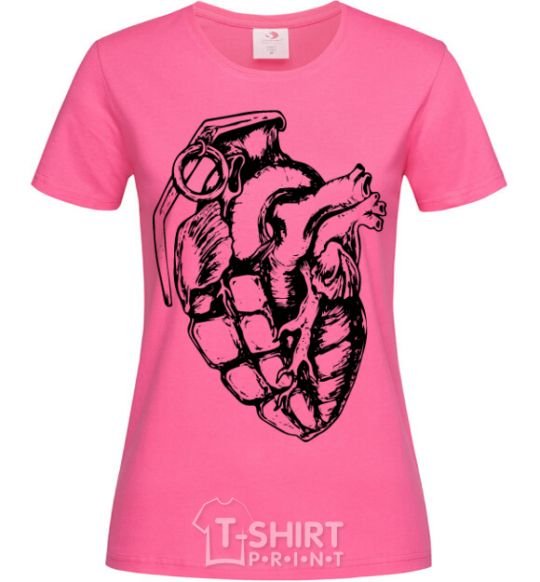 Женская футболка Bomb heart Ярко-розовый фото