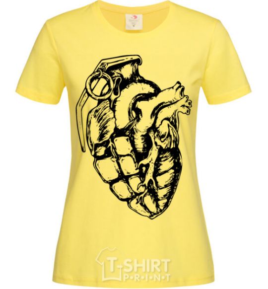 Женская футболка Bomb heart Лимонный фото