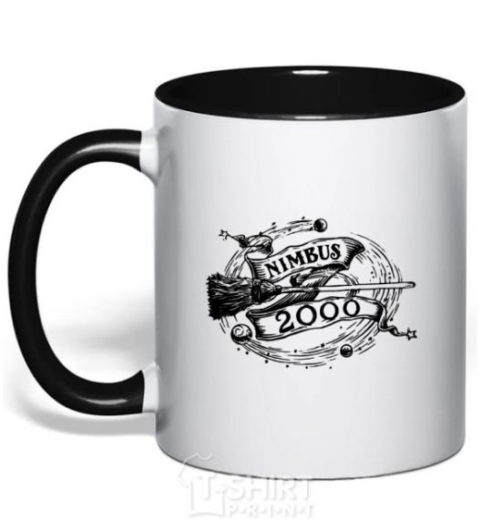Mug with a colored handle Nimbus 2000 black фото