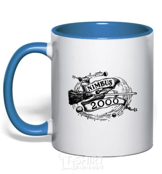 Mug with a colored handle Nimbus 2000 royal-blue фото