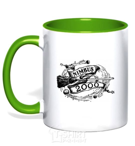 Mug with a colored handle Nimbus 2000 kelly-green фото