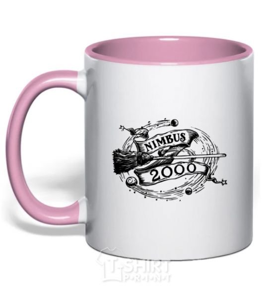 Mug with a colored handle Nimbus 2000 light-pink фото