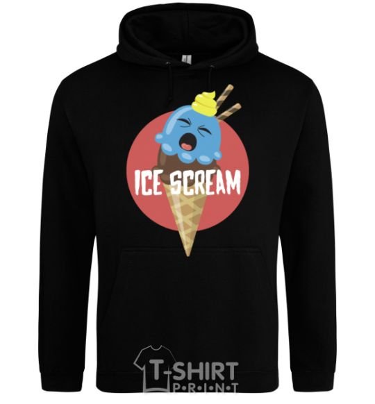 Men`s hoodie Ice scream red black фото