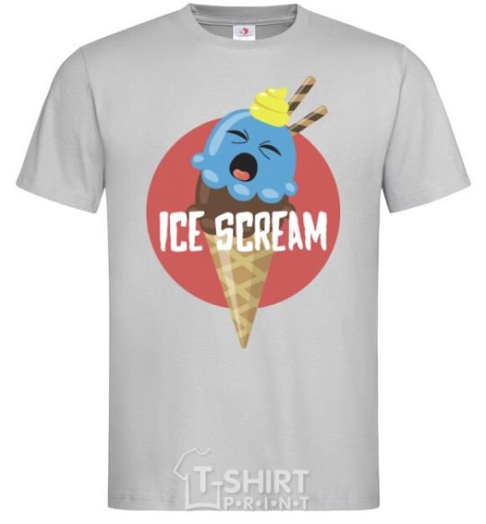 Men's T-Shirt Ice scream red grey фото
