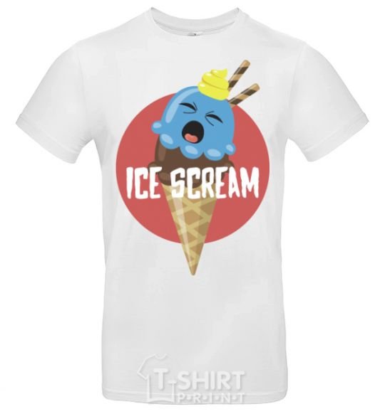 Мужская футболка Ice scream red Белый фото