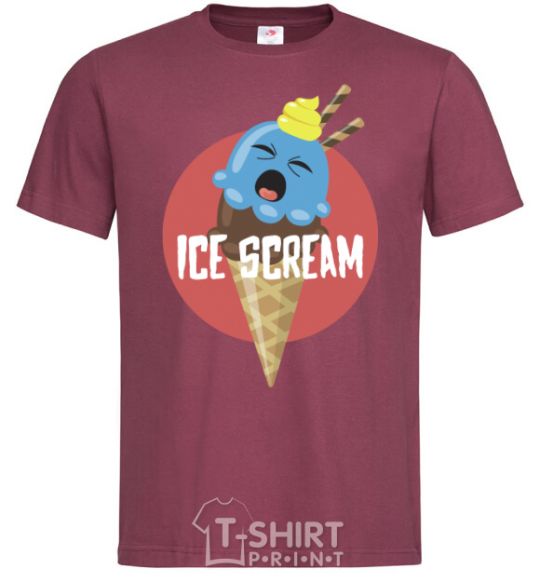 Men's T-Shirt Ice scream red burgundy фото