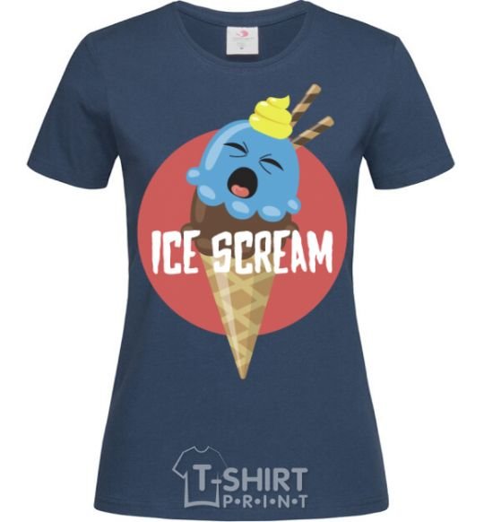 Women's T-shirt Ice scream red navy-blue фото