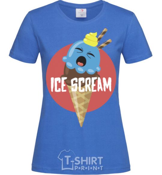 Women's T-shirt Ice scream red royal-blue фото