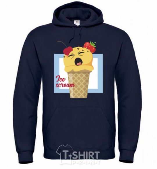 Men`s hoodie Ice scream blue navy-blue фото