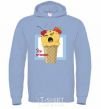 Men`s hoodie Ice scream blue sky-blue фото