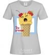 Women's T-shirt Ice scream blue grey фото