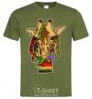 Men's T-Shirt A giraffe chewing grass millennial-khaki фото