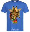 Men's T-Shirt A giraffe chewing grass royal-blue фото