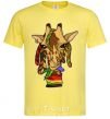 Men's T-Shirt A giraffe chewing grass cornsilk фото