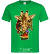 Men's T-Shirt A giraffe chewing grass kelly-green фото