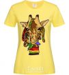 Women's T-shirt A giraffe chewing grass cornsilk фото