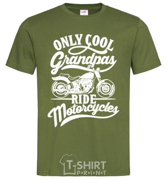 Men's T-Shirt Only cool grandpas ride motorcycles millennial-khaki фото