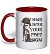 Mug with a colored handle Their lives your freedom red фото