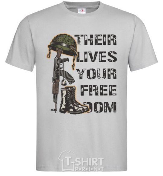 Men's T-Shirt Their lives your freedom grey фото