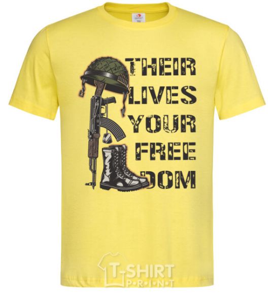 Men's T-Shirt Their lives your freedom cornsilk фото