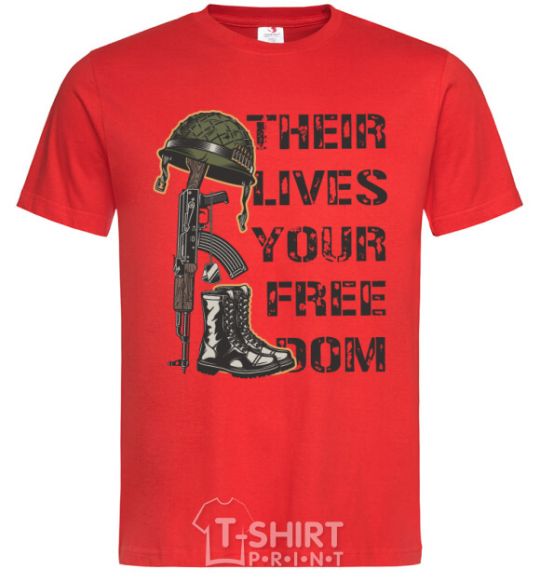 Men's T-Shirt Their lives your freedom red фото