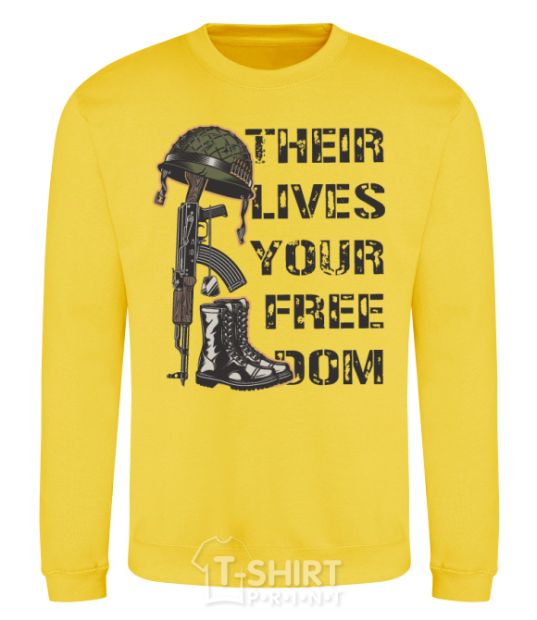 Sweatshirt Their lives your freedom yellow фото