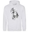 Men`s hoodie Cossack with a saber sport-grey фото
