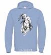 Men`s hoodie Cossack with a saber sky-blue фото