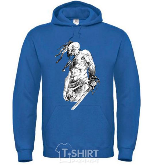 Men`s hoodie Cossack with a saber royal фото